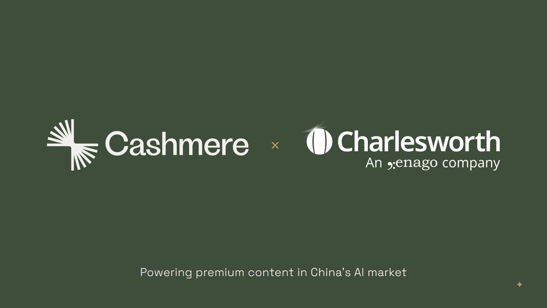 Cashmere and Charlesworth Group Announce Partnership to Bring Publishers' Premium Content to China's AI Market